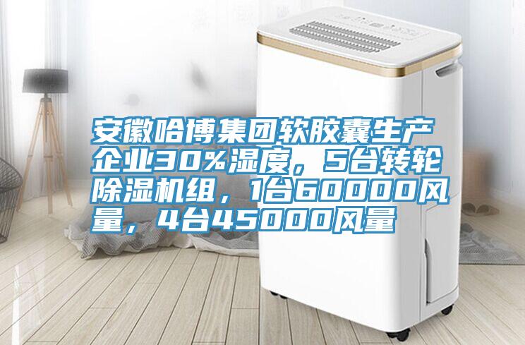 安徽哈博集團(tuán)軟膠囊生產(chǎn)企業(yè)30%濕度，5臺轉(zhuǎn)輪除濕機(jī)組，1臺60000風(fēng)量，4臺45000風(fēng)量