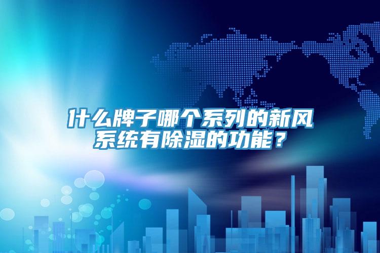 什么牌子哪個系列的新風系統有除濕的功能？