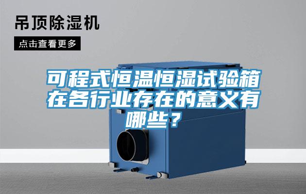 可程式恒溫恒濕試驗(yàn)箱在各行業(yè)存在的意義有哪些？