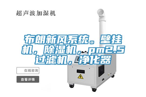 布朗新風(fēng)系統(tǒng)。壁掛機，除濕機，pm2.5過濾機，凈化器