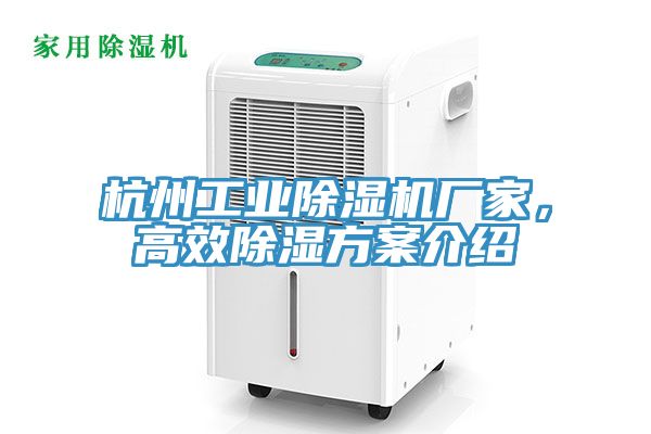 杭州工業除濕機廠家，高效除濕方案介紹