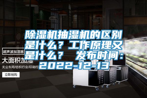 除濕機(jī)抽濕機(jī)的區(qū)別是什么？工作原理又是什么？ 發(fā)布時(shí)間：2022-12-13